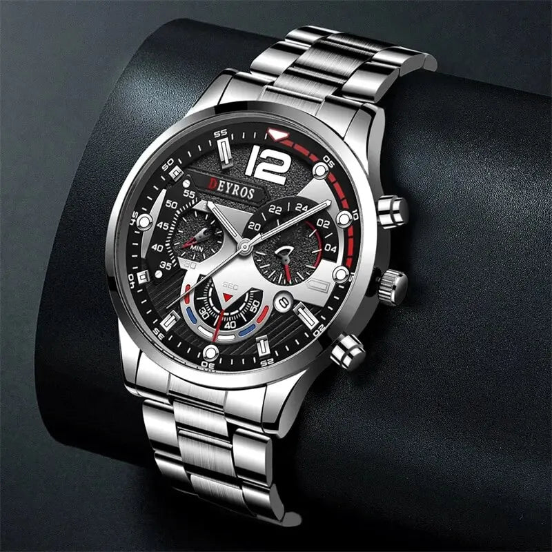 2pcs Luxury Mens Quartz Watch