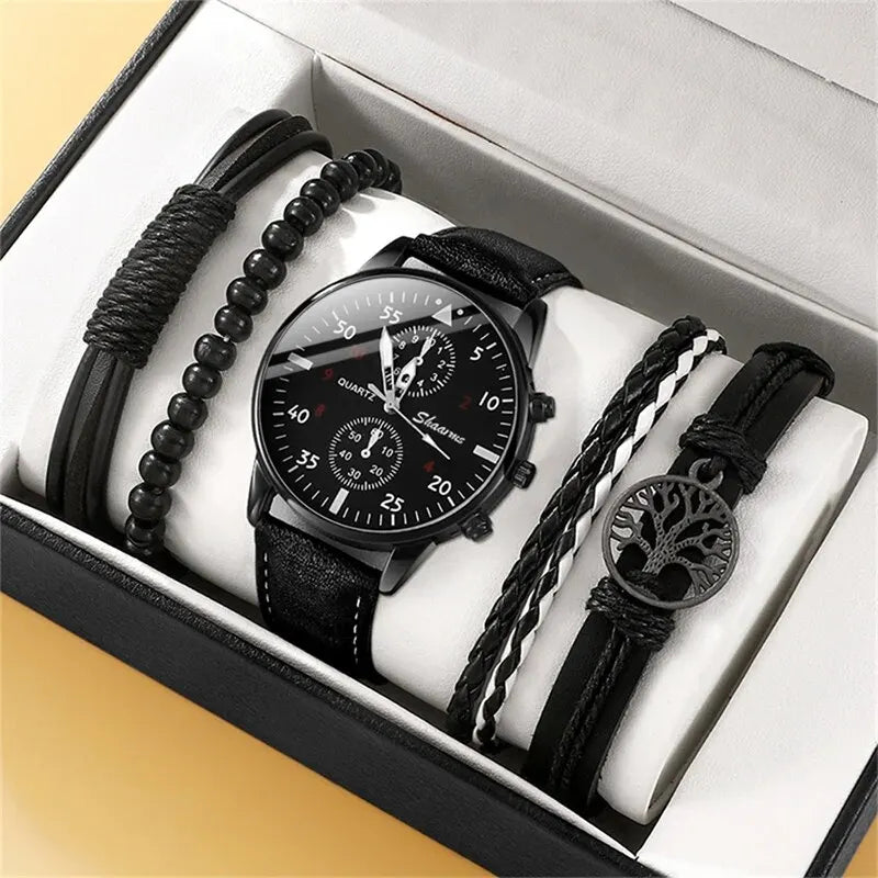 New Men Watch Luxury Bracelet Set Fashion .