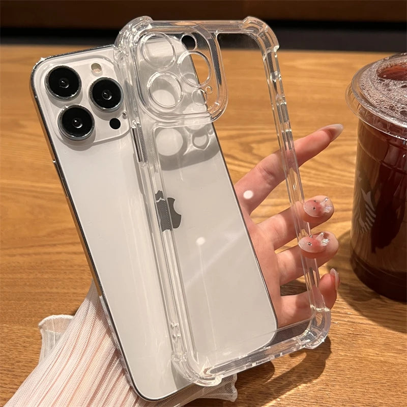 Luxury Shockproof Transparent Case For iPhone .