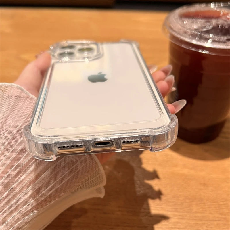 Luxury Shockproof Transparent Case For iPhone .