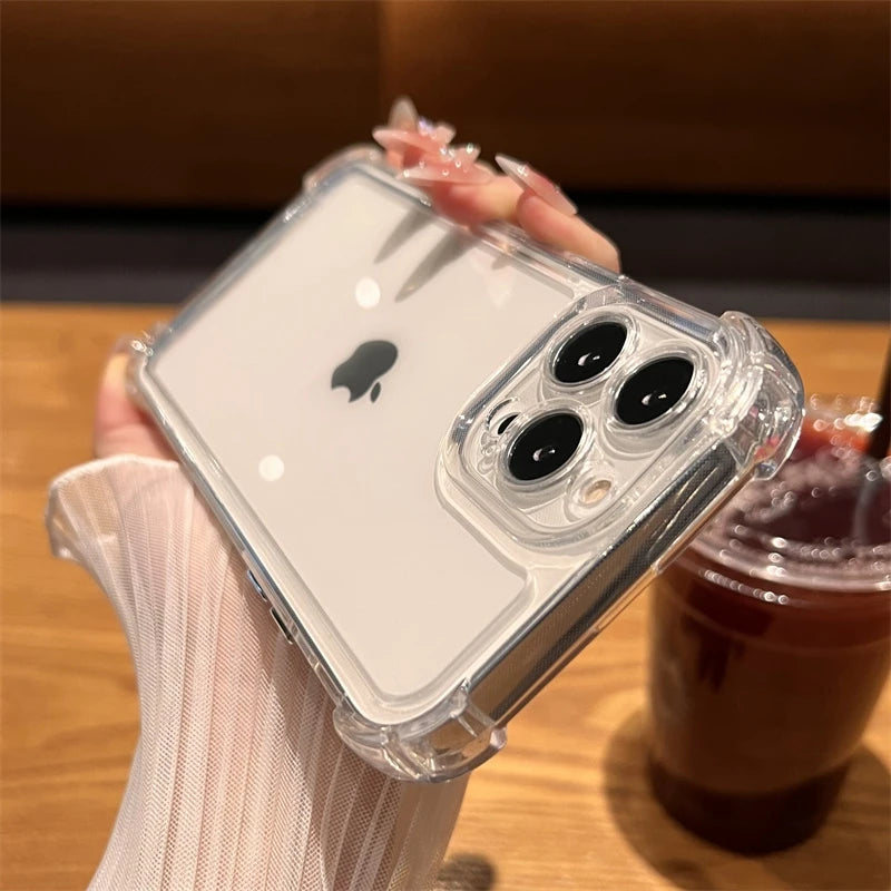 Luxury Shockproof Transparent Case For iPhone .