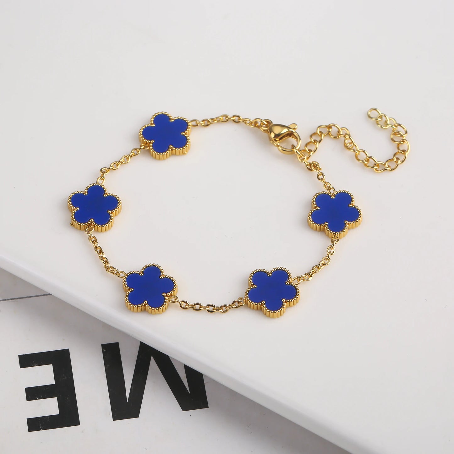 Gold Plated Stainless Steel 316L Plant Flower Bracelet