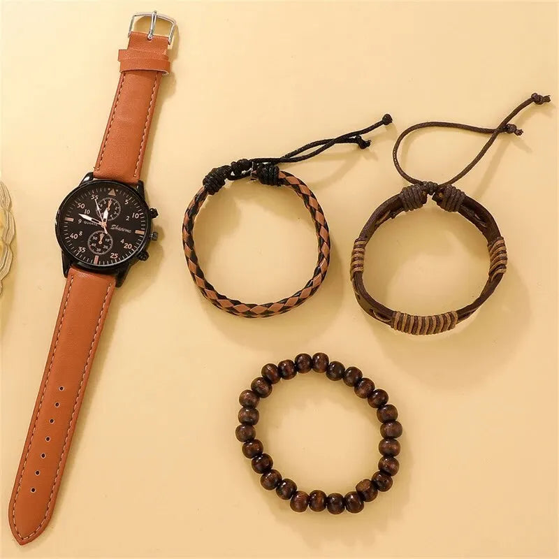 New Men Watch Luxury Bracelet Set Fashion .