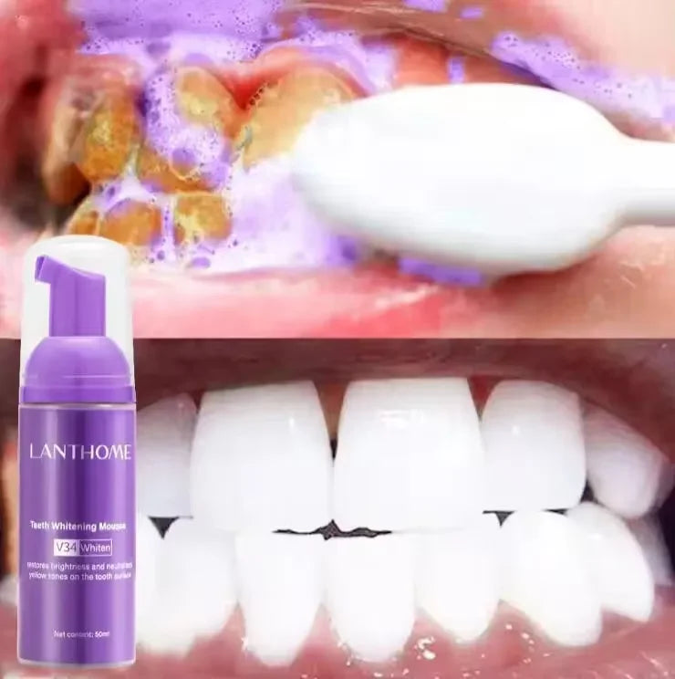 V34 Purple Teeth Whitening Toothpaste Remove Plaque