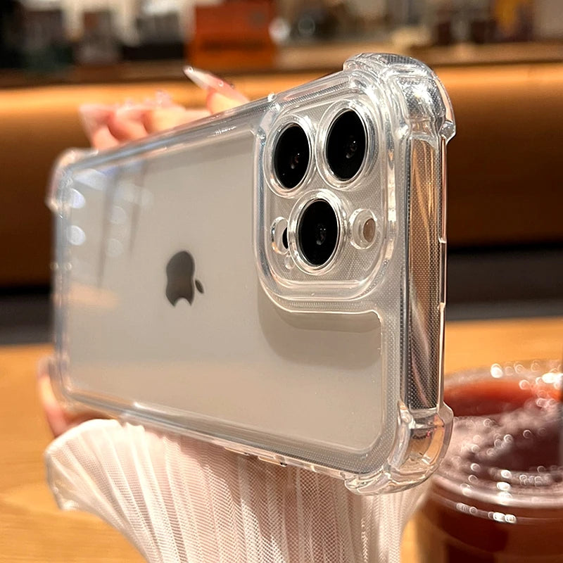 Luxury Shockproof Transparent Case For iPhone .