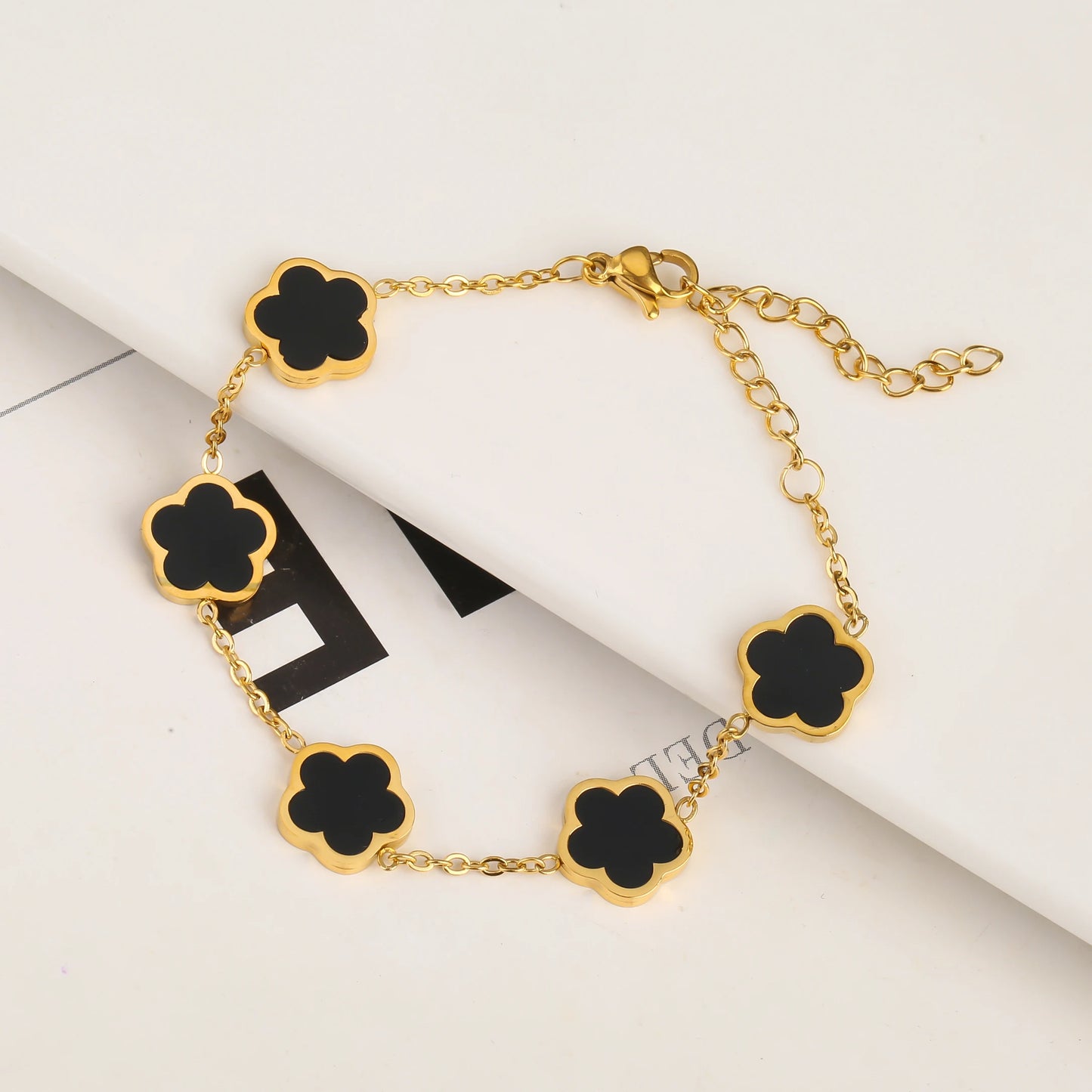 Gold Plated Stainless Steel 316L Plant Flower Bracelet