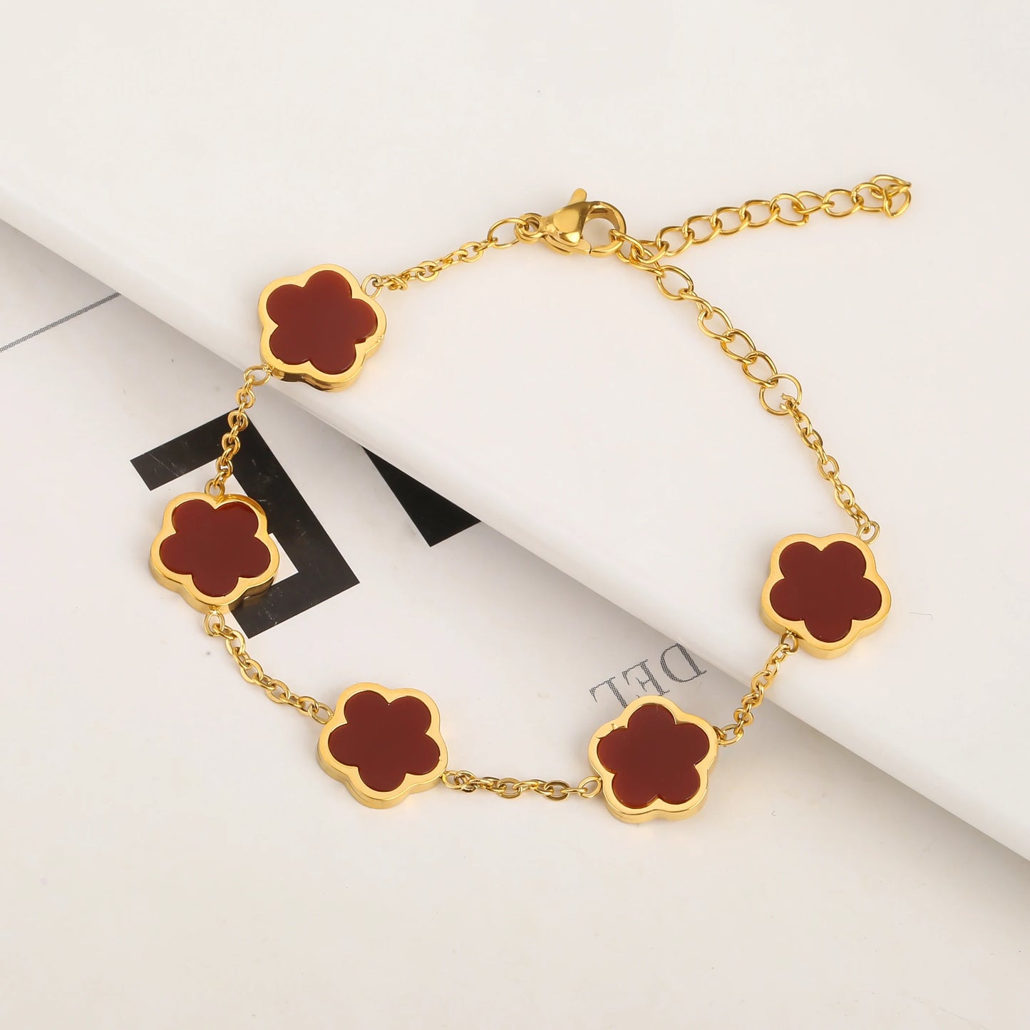 Gold Plated Stainless Steel 316L Plant Flower Bracelet