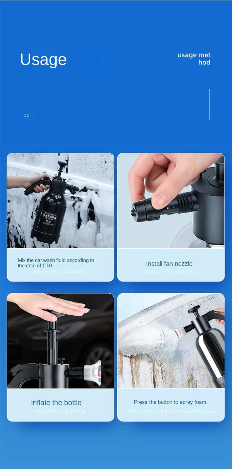 2L Car wash foam sprayer pneumatic handheld.