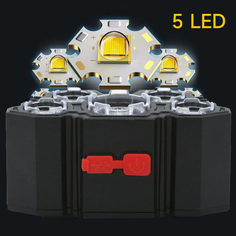 5 LED Flashlight Rechargeable