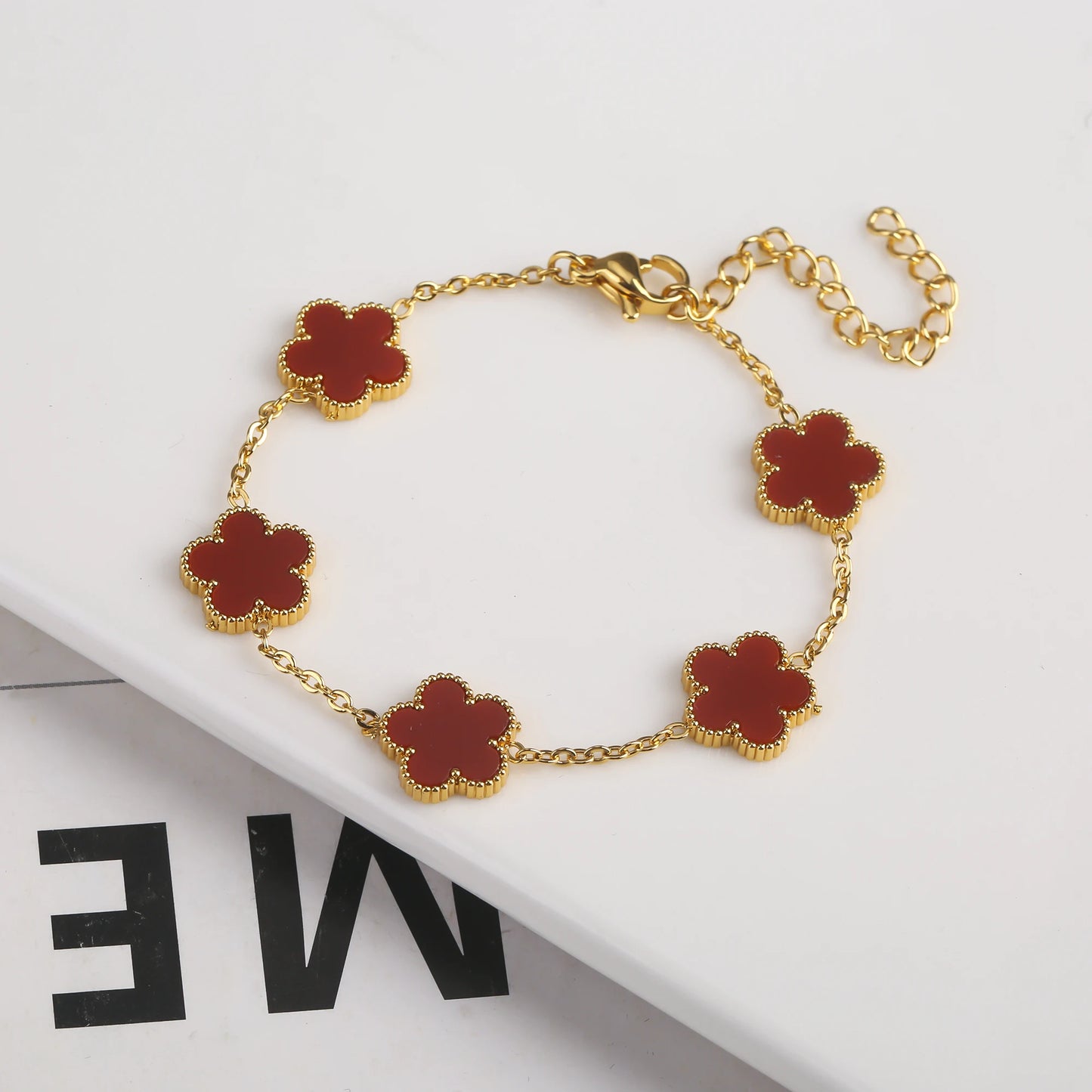 Gold Plated Stainless Steel 316L Plant Flower Bracelet