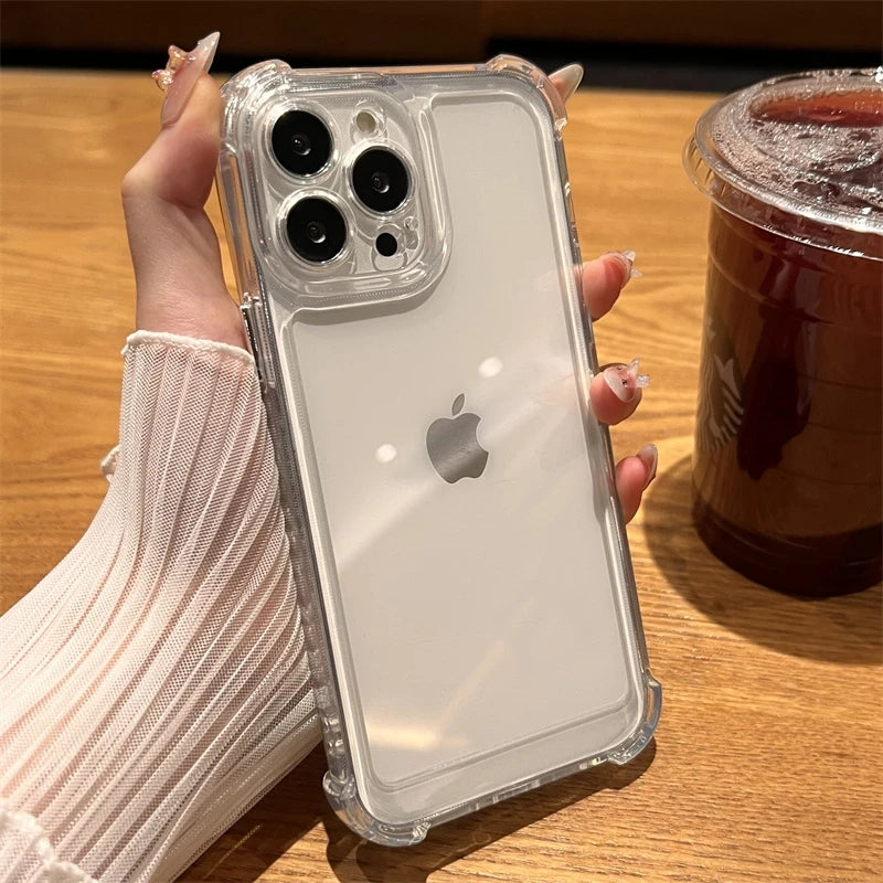 Luxury Shockproof Transparent Case For iPhone .