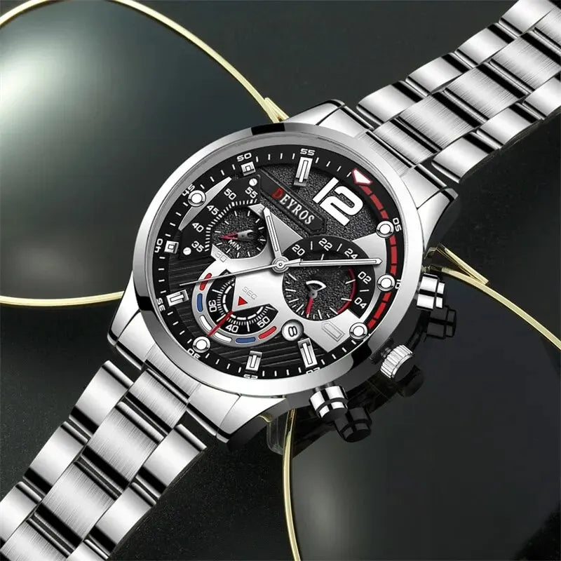 2pcs Luxury Mens Quartz Watch