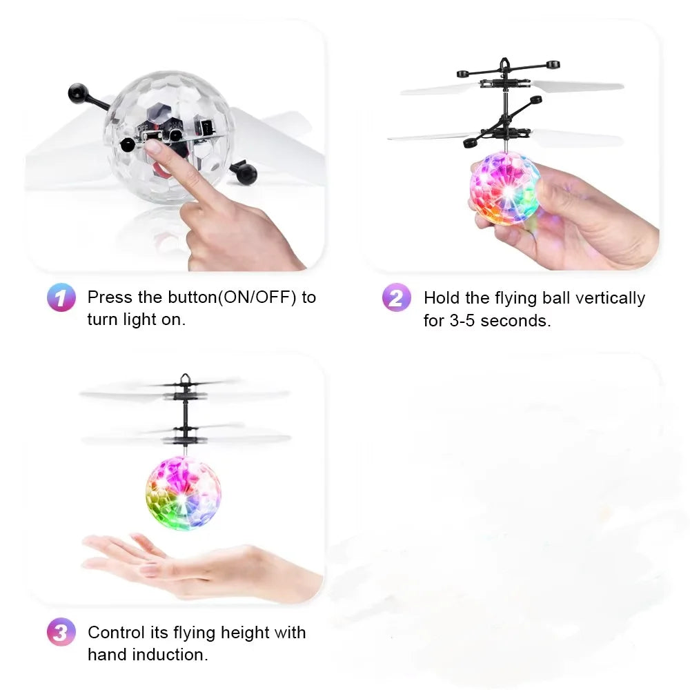 Led Light Suspension Crystal Ball Infrared Induction RC Gesture Control Colorful .